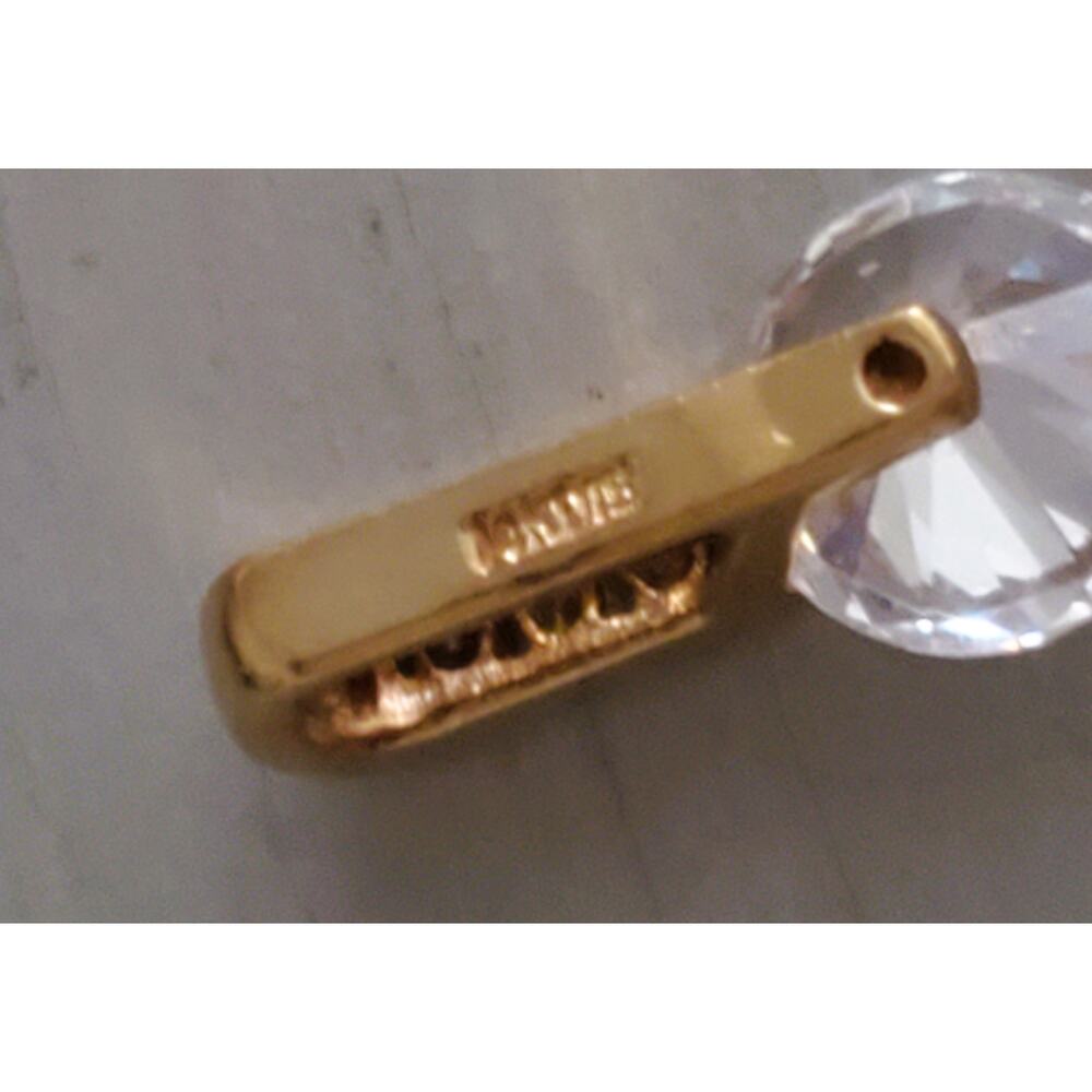 Vintage 14K Yellow Gold Cubic Zirconia Statement Drop Pendant - Picture 4 of 4